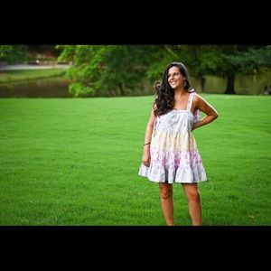 LoveShackFancy Jeanne Tie Strap Tiered Dress